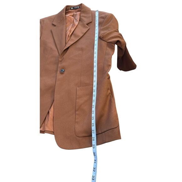 Zara Blazer Mens Brown Preppy Academia Career Office Work Moody Rustic Size 38 - Picture 13 of 13
